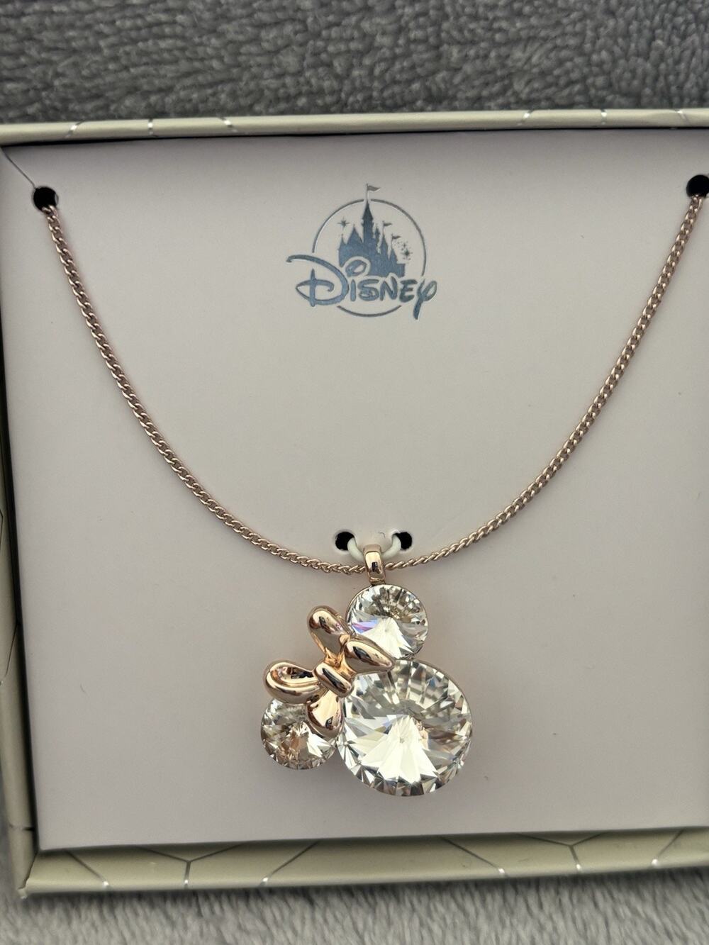 NEW Disney Minnie Mouse Crystal Pendant Necklace Jewelry